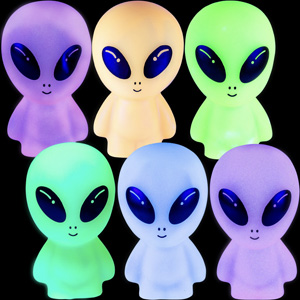 Gid Aliens 6In 12 Pcs - Blacklight Glow Aliens Shot - aa Global - RUA10B